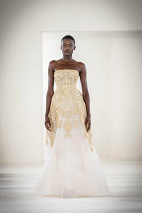 PFW HC Rami Al Ali Catwalk NB A model walks the runway during the Rami Al Ali Haute Couture Fall Winter 2026 2027 show as part of Paris Fashion Week on July 09, 2026 in Paris, France. Photo by Nasser Berzane ABACAPRESS.COM Paris France Copyright: xBerzanexNasser ABACAx