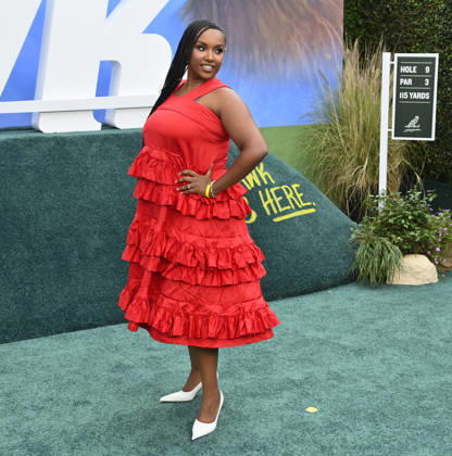 Cast member Aida Osmon attends the premiere of the Netflix sport comedy TV series The Hawk at the Directors Village in the Westwood section of Los Angeles on Thursday, July 9, 2026. Storyline Follows Lonnie Hawkins, 2004 s top golfer, as he struggles to recapture his magic late in his career, refusing to believe he s anything other than one stroke away from golf s greatest comeback. LAP2026070927 JIMxRUYMEN