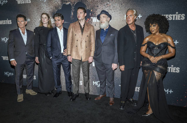 July 8, 2026, New York, Ny, United States: Vincent Walsh, Hilary McCormack, Hamish Allan-Headley, Tom Brittney, J. K. Simmons, Titus Welliver and Jessica Frances Duke attend MGM s The Westies Series Premiere. Held at SVA Theatre in New York. Zuma Press July 8, 2026. New York United States - ZUMAp281 20260708_zea_p281_221 Copyright: xPhotoxImagexPressx