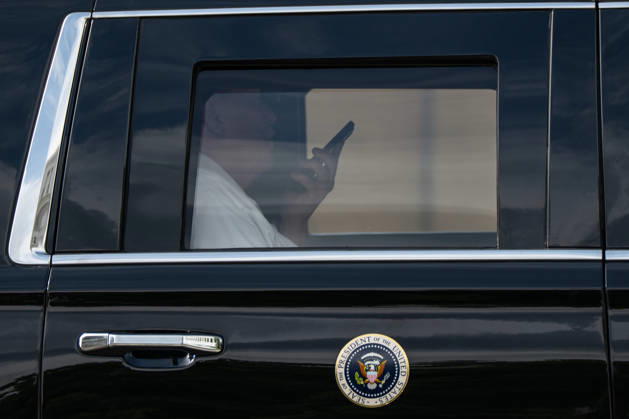 July 11, 2026, Washington, District Of Columbia, United States: U.S. President DONALD TRUMP returns to the White House after spending the day at Trump National Golf Club. Washington United States  - ZUMAk206 20260711_znp_k206_005 Copyright: xMattxKaminskyx