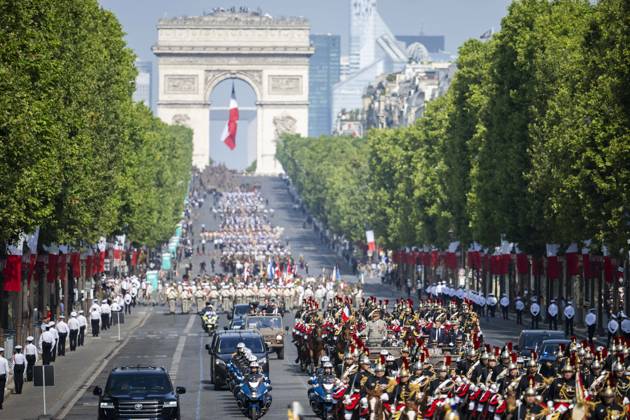 Bastille Day Parade - Paris - Bela French President Emmanuel Macron during the annual Bastille Day in Paris on July 14, 2026. Photo by Eliot Blondet ABACAPRESS.COM Paris France France  Copyright: xBlondetxEliot ABACAx