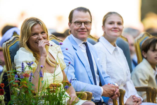 260714 Pristagaren Frida Karlsson, prins Daniel och prinsessan Estelle under utdelningen av Victoriapriset den 14 juli 2026 i Borgholm. Copyright: SUVADxMRKONJIC 1079994282st