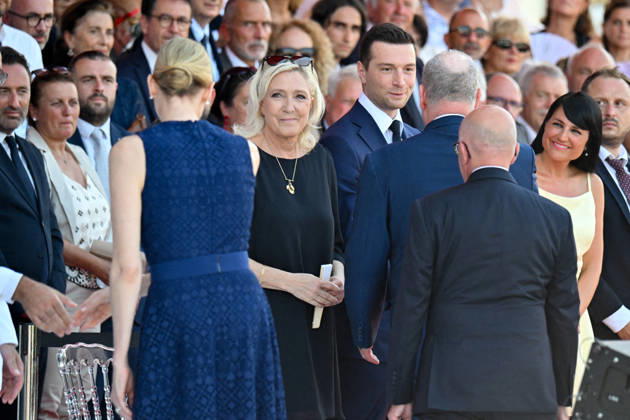 Pool Bestimage - Commemoration of tenth anniversary of the Nice bombing Princess Charlene of Monaco, Marine Le Pen, Jordan Bardella and Eric Ciotti, mayor of Nice, attend the ceremony to commemorate the tenth anniversary of the Nice bombing on July 14, 2026, which was a terrorist mass killing of Islamist inspiration with a truck-ramming attack on the evening of the national holiday on the Promenade des Anglais, killing 86 people and injuring 458, including adults, children and infants, and ending when the terrorist was shot by the police, marking the deadliest attack in the history of Nice and the second deadliest in France under the Fifth Republic. Photo by Bruno Bebert Pool ABACAPRESS.COM Nice France Copyright: xPool ABACAx