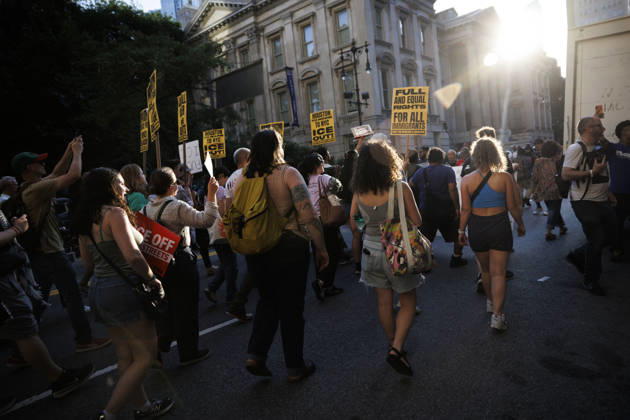 July 14, 2026, New York, New York, USA: Protesters march and demand justice for Lorenzo Salgado Araujo, 52, a man shot and killed by Immigration and Customs Enforcement (ICE). Protesters call for a full investigation into the fatal shooting and demand an end to local collaboration with ICE. New York USA  - ZUMAh182 20260714_znp_h182_006 Copyright: xMatthewxHoenx