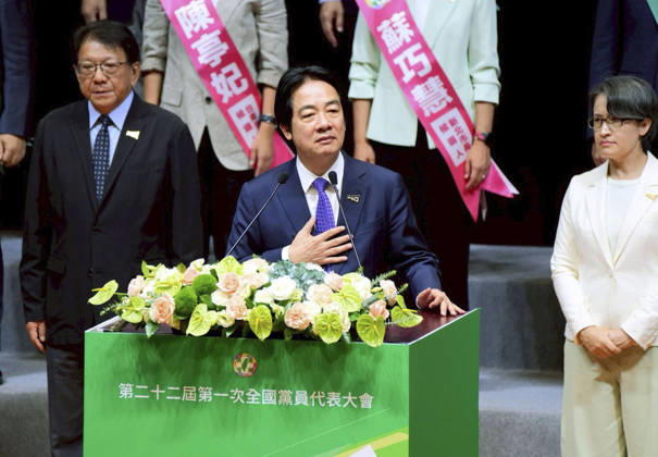 Taiwanese president addresses party convention Taiwanese President Lai Ching-te makes a speech during the annual convention of his Democratic Progressive Party in Taipei on July 19, 2026.  A14AA0005623630P