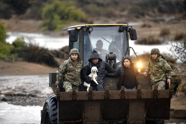 Coquimbo, July 19, 2026 In the municipality of Coquimbo, in the rural area of Tambillos, the Chilean Army is using heavy machinery to rescue families who have been cut off due to the flooding of the Alejandro Pizarro Aton Chile ravines, CHILE Aton 1173897  Copyright: AlejandroxPizarro AtonxChile