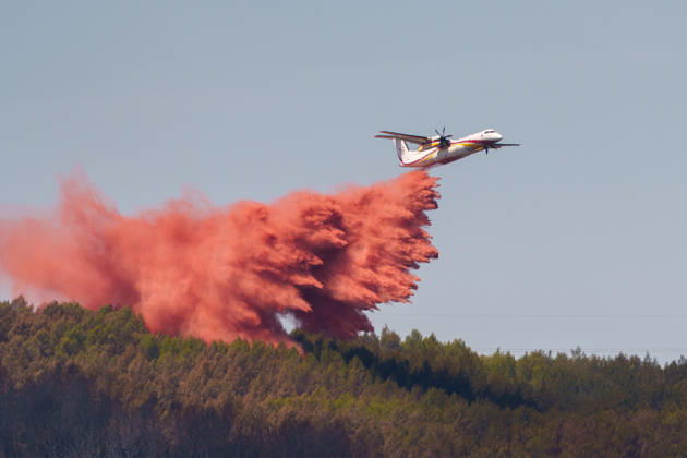 South France suffers from wildfires after another heatwave. France - Les Arcs, 20.07.2026 A French SÃ curitÃ Civile De Havilland Canada Dash 8-400AT (Q400AT) airtanker flies over during the aerial firefighting as wildfires burning near Les Arcs-sur-Argens in southeastern France on Monday. The blaze was one of several wildfires affecting the country during a period of extreme heat, longer lasting drought and strong winds, led to evacuations and a large-scale firefighting response. DÃ partement Var
