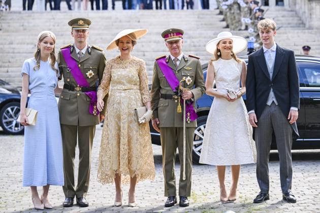 Te Deum for the national Day 2026 BRUSSELS, BELGIUM - JULY 21 : King Philippe, Queen Mathilde, Princess Elisabeth, Princess Eleonore, Prince Gabriel and Prince Emmanuel attend the Te Deum organised for the national Day 2025 at the St Michael and St Gudula on July 21, 2026 in Brussels, Belgium, 21 07 2026 Brussels Belgium  Copyright: xDidierxLebrunx