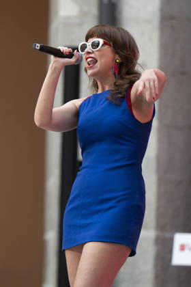 July 21, 2026, Madrid, Spain: Singer Natalia Garcia Poza known artistically as Nat Simons performs during the presentation of Hispanicity 2026 at the Casa de Correos. Madrid Spain - ZUMAs197 20260721_aaa_s197_001 Copyright: xAtilanoxGarciax