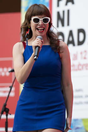 July 21, 2026, Madrid, Spain: Singer Natalia Garcia Poza known artistically as Nat Simons performs during the presentation of Hispanicity 2026 at the Casa de Correos. Madrid Spain - ZUMAs197 20260721_aaa_s197_008 Copyright: xAtilanoxGarciax