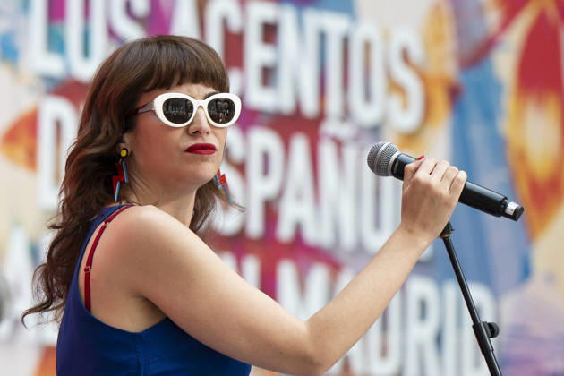 July 21, 2026, Madrid, Spain: Singer Natalia Garcia Poza known artistically as Nat Simons performs during the presentation of Hispanicity 2026 at the Casa de Correos. Madrid Spain - ZUMAs197 20260721_aaa_s197_013 Copyright: xAtilanoxGarciax