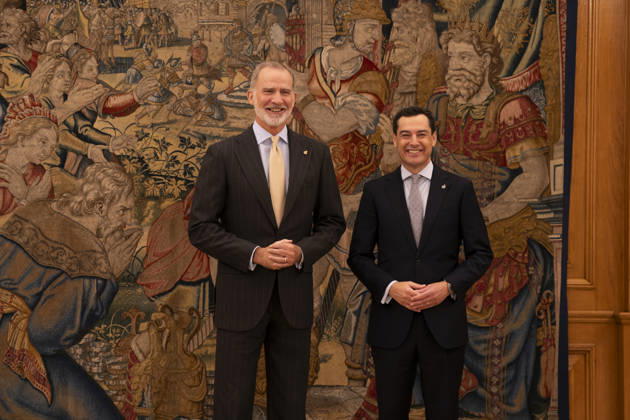 King Felipe VI receives Juan Manuel Moreno Bonilla, President of the Regional Government of Andalusia, at Zarzuela Palace. July 21, 2026. (202607211691)