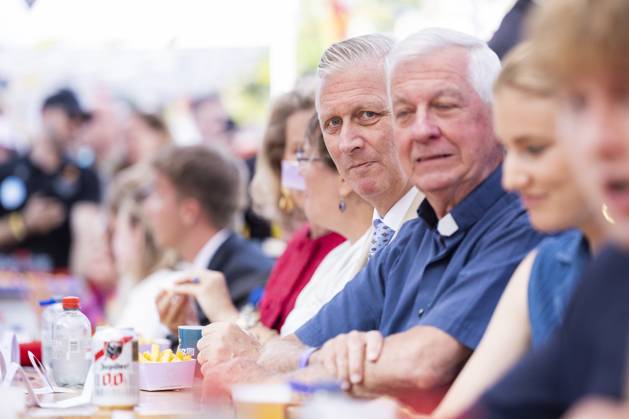 Resto National - National Day 2026 BRUSSELS, BELGIUM - JULY 21 : King Philippe of Belgium, Queen Mathilde of Belgium, Prince Emmanuel of Belgium, Prince Gabriel of Belgium, Princess Eleonore of Belgium, Princess Elisabeth of Belgium attend the Tout le Monde à Table (Everyone to the Table), a Resto National initiative at Place du Jeu de Balle for the national Day 2026 on July 21, 2026 in Brussels, Belgium, 21 07 2026 Brussels Belgium  Copyright: xXpix