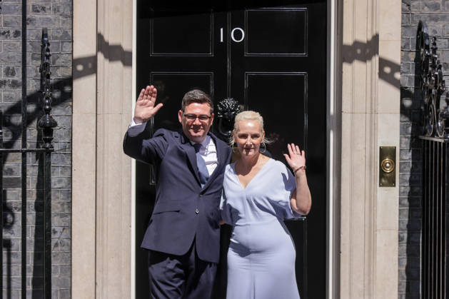 July 20, 2026, London, United Kingdom: UK Prime Minister Andy Burnham and wife Marie-France van Heel pose for photos outsite No.10 Downing Street. London United Kingdom - ZUMAs197 20260720_aaa_s197_611 Copyright: xDinendraxHariax