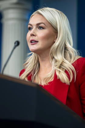 White House Press Secretary Karoline Leavitt speaks during a press briefing in the James S. Brady Briefing Room at the White House in Washington, DC on Thursday, July 23, 2026.  WAP20260723309 BONNIExCASH