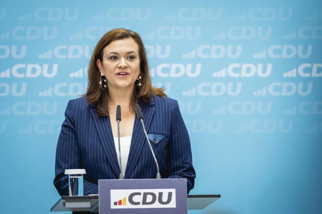 Franziska Hoppermann, neue Generalsekretaerin der CDU, spricht zu den Medien in Berlin, 27.07.2026. Berlin Deutschland Copyright: xJulianexSonntagx