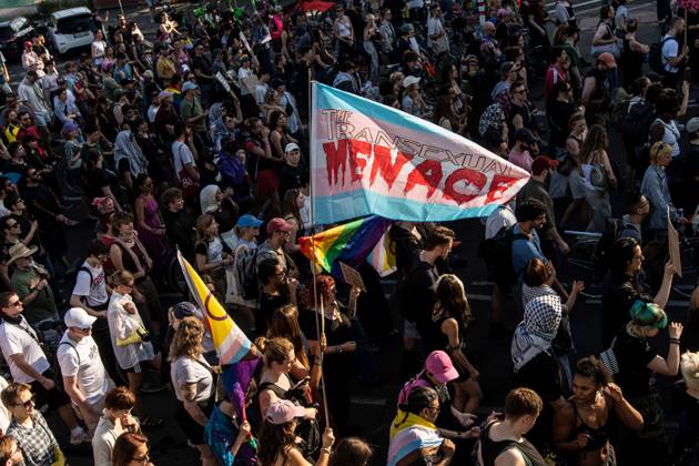 August 2, 2026, Berlin, Germany: BERLIN, Germany Ã¢â‚¬ August 2, 2026: Thousands of people gather at Neptunebrunnen under the slogan Ã¢â‚¬oeFrom Grief to Anger to ResistanceÃ¢â‚¬Â to condemn the recent attack at Berlin Pride. The peaceful march continued to the Brandenburg Gate with participants carrying banners, posters, and drums. Police arrested one suspect near the demonstration who was carrying a German flag and fireworks. Berlin Germany - ZUMAq101 20260802_zna_q101_169 Copyright: xAndro SxTrujillox
