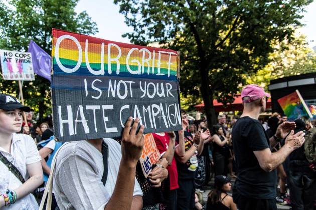 August 2, 2026, Berlin, Germany: BERLIN, Germany Ã¢â‚¬ August 2, 2026: Thousands of people gather at Neptunebrunnen under the slogan Ã¢â‚¬oeFrom Grief to Anger to ResistanceÃ¢â‚¬Â to condemn the recent attack at Berlin Pride. The peaceful march continued to the Brandenburg Gate with participants carrying banners, posters, and drums. Police arrested one suspect near the demonstration who was carrying a German flag and fireworks. Berlin Germany - ZUMAq101 20260802_zna_q101_183 Copyright: xAndro SxTrujillox