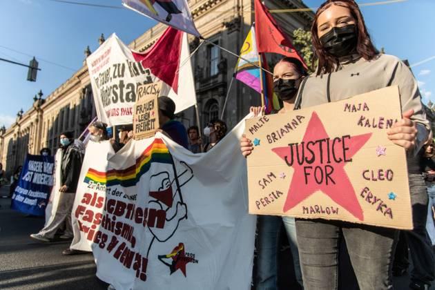 August 2, 2026, Berlin, Germany: BERLIN, Germany Ã¢â‚¬ August 2, 2026: Thousands of people gather at Neptunebrunnen under the slogan Ã¢â‚¬oeFrom Grief to Anger to ResistanceÃ¢â‚¬Â to condemn the recent attack at Berlin Pride. The peaceful march continued to the Brandenburg Gate with participants carrying banners, posters, and drums. Police arrested one suspect near the demonstration who was carrying a German flag and fireworks. Berlin Germany - ZUMAq101 20260802_zna_q101_186 Copyright: xAndro SxTrujillox