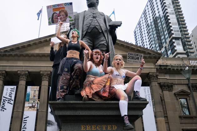 August 13, 2026, Melbourne, Victoria, Australia: MELBOURNE, VICTORIA, AUSTRALIA Ã¢â‚¬ AUGUST 13, 2026: High school and university students leave classes to take part in a protest in Melbourne opposing Australian senator Pauline Hanson and her political views. Demonstrators march through the city carrying banners and chanting slogans during the student-led rally. Melbourne Australia - ZUMAq101 20260813_zna_q101_054 Copyright: xGwendolynxDillonx