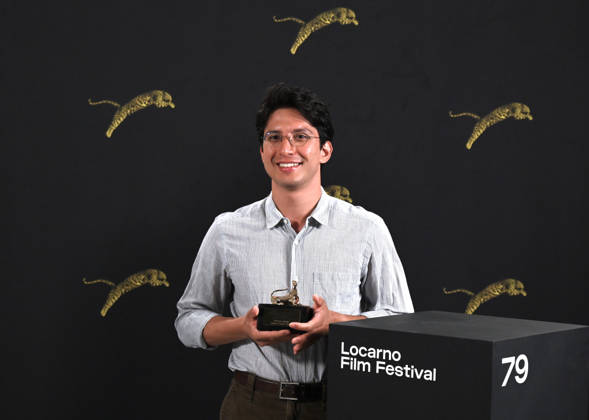 IPA87502343 - Locarno, Switzerland Locarno Film Festival 2026 TIPOON MAMBO, a film by director Domenico Singha Pedroli, winner of the 2026 Pardino d Oro — Winners and Awards List In the photo: Director Domenico Singha Pedroli, winner of the Pardino d Oro  Copyright: xNickxZonnaxxcopyrightx x xNickxZonnax 87502343