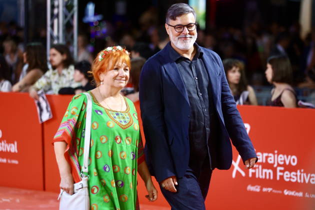 Sarajevo, BiH, 150826. National Theater. The second evening of the 32nd Sarajevo Film Festival. In the photo: Rada Sesic, Damir Markovina. Photo: Antonio Balic CROPIX Copyright: xxAntonioxBalicx crveni_tepih_sff22-150826