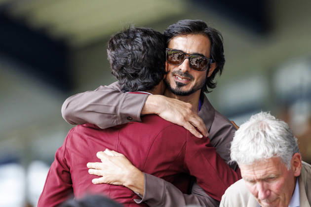 AACHEN - FEI World Championships 2026, AACHEN - FEI World Championships 2026 AL THANI Sheikh Jassim bin Hamad, AL THANI Sheikh Fahad Jassim H K, BEERBAUM Ludger Auf der Vip Tribüne in Aachen Jumping competition (penalties time) for Young Riders Aachen, Reitstadion Soers 21. August 2026 -