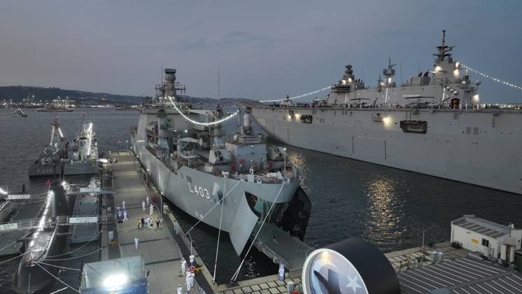 TEKNOFEST Blue Homeland OCAELI, TURKIYE - AUGUST 23: Turkish Navy vessels, including the TCG Sancaktar (L-403), are seen during TEKNOFEST Blue Homeland at the Golcuk Naval Shipyard Command in Kocaeli, Turkiye, on August 23, 2026. TCG Sancaktar carries out military missions including amphibious operations and mine-laying, and can also serve as a hospital, logistics support and evacuation ship in disaster zones. The event, organized under the leadership of the Turkish Ministry of National Defense and the Turkish Technology Team Foundation (T3 Foundation), with Anadolu serving as its Global Communication Partner, continues on its final day. Ibrahim Yozoglu Anadolu Kocaeli Turkey. Editorial use only. Please get in touch for any other usage.  Copyright: x2026xAnadoluxIbrahimxYozoglux