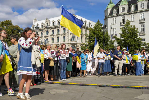 Markering av den ukrainske uavhengighetsdagen i Oslo Oslo 20260823. Markering av den ukrainske uavhengighetsdagen pa Eidsvolls plass utenfor Stortinget i Oslo. Foto: Amanda Pedersen Giske NTB Oslo Norge ErTbbLp9dNc EDITORIAL USE ONLY Ref:_BNC_POLErTbbLp9dNc.jpg Copyright: xAmandaxPedersenxGiskex xNTBx