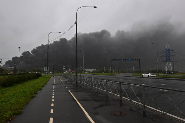 Fire breaks out at logistics center in St. Petersburg ST. PETERSBURG, RUSSIA - AUGUST 23: Thick black smoke rises after a fire breaks out at a logistics center in St. Petersburg, Russia, on August 23, 2026. Boris Smirnov Anadolu Saint Petersburg Russia. Editorial use only. Please get in touch for any other usage.  Copyright: x2026xAnadoluxBorisxSmirnovx