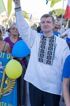 IPA87735411 - Ihor Brusylo, Ukraine™s Ambassador to Italy, during the event in Rome marking the anniversary of Ukraine™s independence  Copyright: xMatteoxNardonex xx 87735411