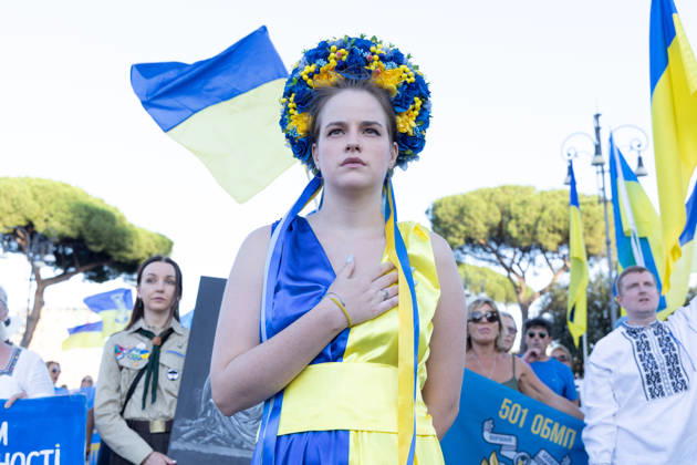 IPA87735424 - Rally in Rome to mark the anniversary of Ukraine s independence  Copyright: xMatteoxNardonex xx 87735424