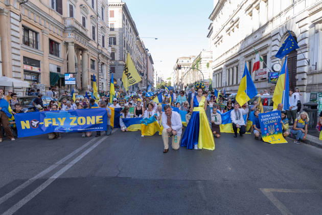 IPA87735334 - Rally in Rome to mark the anniversary of Ukraine s independence  Copyright: xMatteoxNardonex xx 87735334