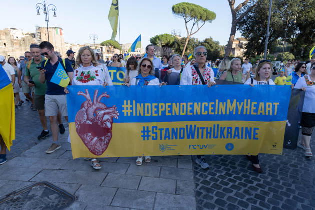 IPA87735364 - Rally in Rome to mark the anniversary of Ukraine s independence  Copyright: xMatteoxNardonex xx 87735364