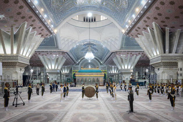 President Masoud Pezeshkian attends an event to mark the first day of the Government Week at the mausoleum of Ayatollah Ruhollah Khomeini, the founder of the Islamic Republic of Iran, in Tehran, Iran on August 23, 2026. Iranian President Masoud Pezeshkian declared that no power will be able to force the Iranian people into surrender. He dismissed claims that sanctions would turn Iran into another Venezuela, saying that has not happened. He stressed the need to begin conserving gasoline consumption through government measures, including a plan to reduce the number and fuel use of government vehicles.  IRN2026082322 IranianxPresidency
