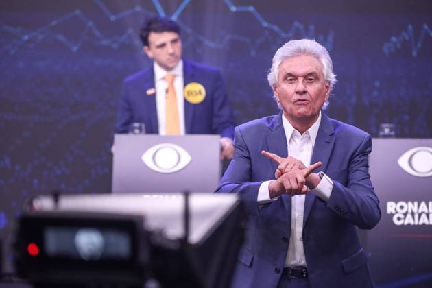 Band hosts the first presidential debate without Lula and Flavio Bolsonaro. Sao Paulo, SP. 23.08.2026 - Presidential Debate - Candidate Ronaldo Caiado (PSD) during the first debate of the presidential election race, promoted by TV Bandeirantes, at the station s headquarters in the southern zone of Sao Paulo, this Sunday, August 23, 2026.(Foto: Marina Uezima Brazil Photo Press Brazil Photo Press) INTERNATIONAL Sao Paulo Sao Paulo Brasil Copyright: xMarinaxUezimax