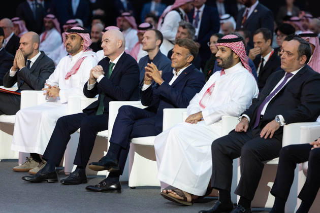 Emmanuel Macron And Mohammed Bin Salman Attend Esports World Cup Closing Ceremony - Paris French President Emmanuel Macron and the Crown Prince and Saudi Arabia s Crown Prince Mohammed bin Salman MBS and President of FIFA Gianni Infantino attend the closing ceremony of the Esports World Cup at the Grand Palais in Paris, France, on August 23, 2026. Photo by Raphael Lafargue ABACAPRESS.COM Paris Ile-de-France France Copyright: xLafarguexRaphael ABACAx