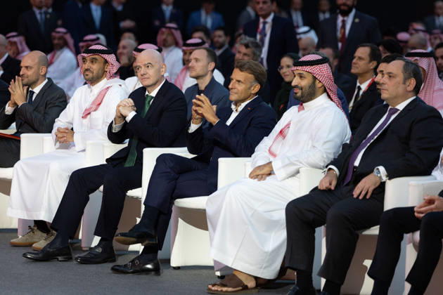 Emmanuel Macron And Mohammed Bin Salman Attend Esports World Cup Closing Ceremony - Paris French President Emmanuel Macron and the Crown Prince and Saudi Arabia s Crown Prince Mohammed bin Salman MBS and President of FIFA Gianni Infantino attend the closing ceremony of the Esports World Cup at the Grand Palais in Paris, France, on August 23, 2026. Photo by Raphael Lafargue ABACAPRESS.COM Paris Ile-de-France France Copyright: xLafarguexRaphael ABACAx