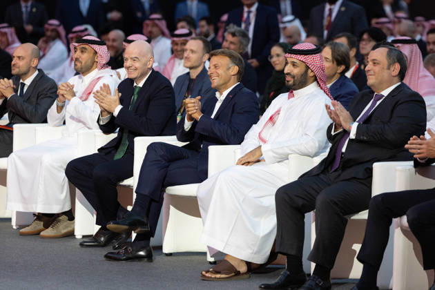 Emmanuel Macron And Mohammed Bin Salman Attend Esports World Cup Closing Ceremony - Paris French President Emmanuel Macron and the Crown Prince and Saudi Arabia s Crown Prince Mohammed bin Salman MBS and President of FIFA Gianni Infantino attend the closing ceremony of the Esports World Cup at the Grand Palais in Paris, France, on August 23, 2026. Photo by Raphael Lafargue ABACAPRESS.COM Paris Ile-de-France France Copyright: xLafarguexRaphael ABACAx