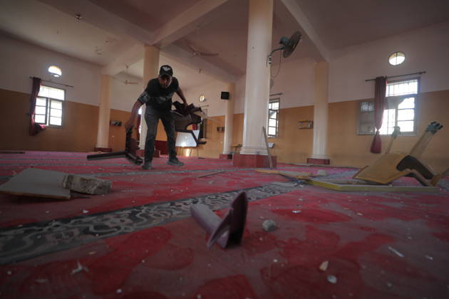 Palestinians Inspect Destruction at Historic Abu Salim Mosque in Deir el-Balah Palestinians inspect the destruction at the historic Abu Salim Mosque in Deir el-Balah, in the central Gaza Strip, on August 25, 2026, after it was targeted in an Israeli strike the previous evening. Local sources said the mosque was completely destroyed and several people were wounded in the strike. Photo by Hassan al-Jedi apaimages Nusairat Gaza Strip Palestinian Territory 250826_Deir_al-Balah_HJ_00(8).jpeg Copyright: xapaimagesxHassanxal-Jedixx xapaimagesx
