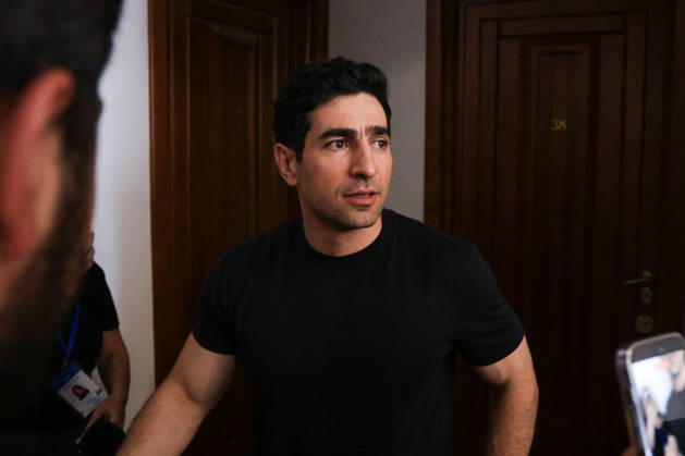 ARMENIA, YEREVAN - AUGUST 25, 2026: Levon Kocharyan, a member of the Armenia faction (Alliance Armenia) in the National Assembly of Armenia and son of former Armenian President Robert Kocharyan (1998-2008) is seen outside his apartment. The Armenian Anti-Corruption Committee accuses Robert Kocharyan of using his official position to acquire property at a price below its market value. Alexander Patrin TASS  96624809