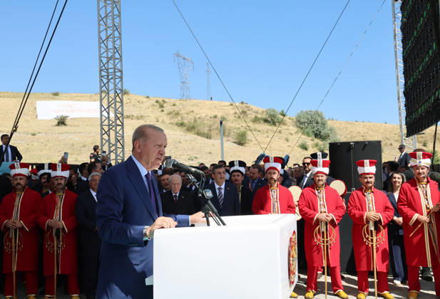 Turkish President Recep Tayyip Erdogan BITLIS, TURKIYE - AUGUST 25: (----EDITORIAL USE ONLY - MANDATORY CREDIT - TURKISH PRESIDENCY MURAT CETINMUHURDAR HANDOUT - NO MARKETING NO ADVERTISING CAMPAIGNS - DISTRIBUTED AS A SERVICE TO CLIENTS----) Turkish President Recep Tayyip Erdogan delivers a speech as he attends a ceremony marking the 955th anniversary of the Manzikert (Malazgirt) Victory during the Ahlat Events Area Program at the Recep Tayyip Erdogan Nation s Garden in the Ahlat district of Bitlis, Turkiye, on August 25, 2026. Tur Presidency Murat Cetinmuhurdar Anadolu Bitlis Turkey. Editorial use only. Please get in touch for any other usage.  Copyright: x2026xAnadoluxTurxPresidency MuratxCetinmuhurdarx
