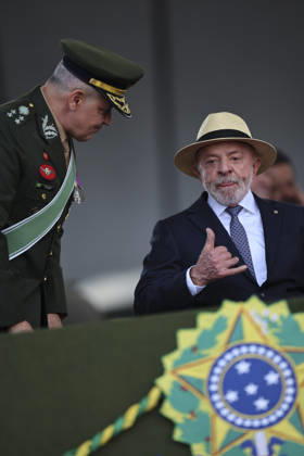 Soldier s Day ceremony in Brasilia BRASILIA, BRAZIL - AUGUST 25: Brazil s President Luiz Inacio Lula da Silva reacts while attending a Soldier s Day ceremony in Brasilia, Brazil on August 25, 2026. Mateus Bonomi Anadolu Brasilia Brazil. Editorial use only. Please get in touch for any other usage.  Copyright: x2026xAnadoluxMateusxBonomix