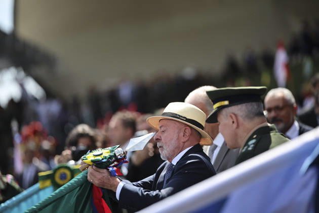 Soldier s Day ceremony in Brasilia BRASILIA, BRAZIL - AUGUST 25: Brazil s President Luiz Inacio Lula da Silva reacts while attending a Soldier s Day ceremony in Brasilia, Brazil August 25, 2026. Mateus Bonomi Anadolu Brasilia Brazil. Editorial use only. Please get in touch for any other usage.  Copyright: x2026xAnadoluxMateusxBonomix