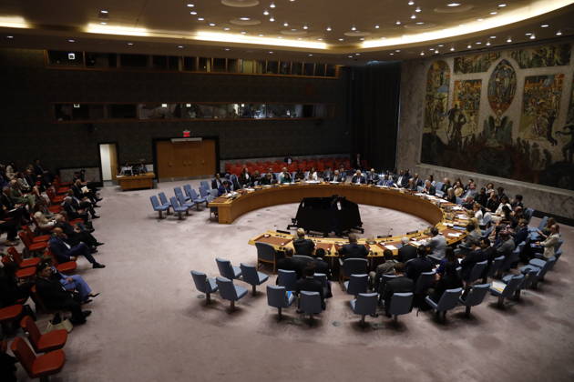 (260825) -- UNITED NATIONS, Aug. 25, 2026 -- The UN Security Council holds an open debate on the council s role in mitigating global and local food crises at the UN headquarters in New York, Aug. 25, 2026. UN Secretary-General Antonio Guterres on Tuesday called for action to break the vicious cycle of armed conflict and food insecurity. ) UN-SECURITY COUNCIL-OPEN DEBATE-FOOD SECURITY XiexE 