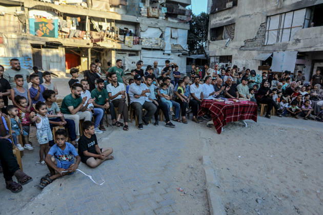 Mawlid al-Nabi in Khan Yunis KHAN YUNIS, GAZA, PALESTINE - AUGUST 25: Palestinians mark Mawlid al-Nabi, the anniversary of the birth of Prophet Muhammad, among the rubble of homes destroyed in Israeli attacks in Khan Yunis, Gaza, Palestine on August 25, 2026. Abed Rahim Khatib Anadolu Khan Yunis Gaza. Editorial use only. Please get in touch for any other usage.  Copyright: x2026xAnadoluxAbedxRahimxKhatibx