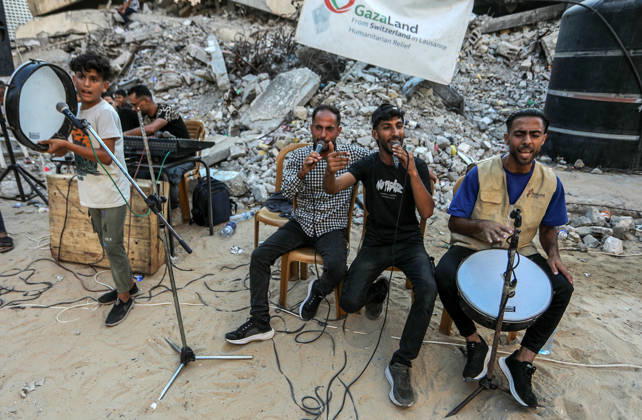 Mawlid al-Nabi in Khan Yunis KHAN YUNIS, GAZA, PALESTINE - AUGUST 25: Palestinians mark Mawlid al-Nabi, the anniversary of the birth of Prophet Muhammad, among the rubble of homes destroyed in Israeli attacks in Khan Yunis, Gaza, Palestine on August 25, 2026. Abed Rahim Khatib Anadolu Khan Yunis Gaza. Editorial use only. Please get in touch for any other usage.  Copyright: x2026xAnadoluxAbedxRahimxKhatibx