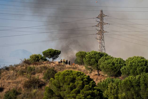 August 25, 2026, Barcelona, Spain: BARCELONA, SPAIN - AUGUST 25, 2026. Firefighters battle a devastating wildfire that has scorched dozens of hectares in Collserola Natural Park, prompting the precautionary evacuation of the Can Masdeu social center and several residential homes in the Torre BaroÂ³ neighborhood. Barcelona Spain  - ZUMAq101 20260825_zna_q101_057 Copyright: xMarcxAsensioxClupesx