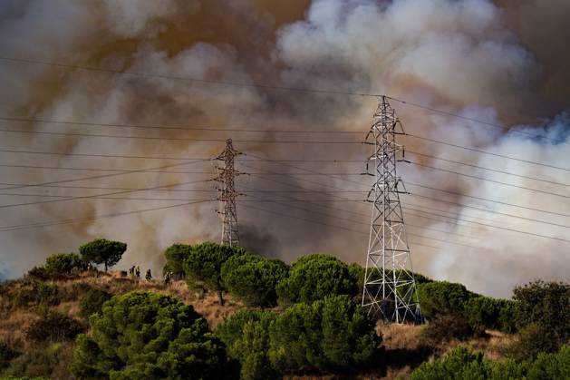 Wildfire Rages in Collserola. BARCELONA, SPAIN - AUGUST 25, 2026. Firefighters battle a devastating wildfire that has scorched dozens of hectares in Collserola Natural Park, prompting the precautionary evacuation of the Can Masdeu social center and several residential homes in the Torre Baro neighborhood. Barcelona Spain Copyright: x xMarcxAsensioxClupesx xJNAxPressx