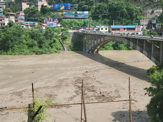 (260826) -- KATHMANDU, Aug. 26, 2026 -- This photo taken on Aug. 26, 2026 shows a view of the Trishuli River after flash floods in Nepal. As many as 72 people have been found dead in the flash flood in the Bhote Koshi River in Nepal, police said. Abi Narayan Kafle, spokesperson of Nepal Police, confirmed to Xinhua, adding that 41 injured people have been receiving treatment in different hospitals. (RSS via Xinhua) (SpotNews) NEPAL-FLASH FLOODS-AFTERMATH ZhangxPing 